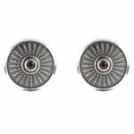 Orecchini Scudo Pietre Brown Argento Invecchiato