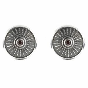Orecchini Scudo Pietre Brown Argento Invecchiato
