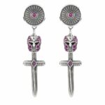 Orecchini Simmetrici Pietre Ruby Argento