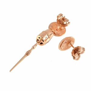 Golden Lance Asymmetrical Earrings in Rose Back