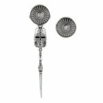 Asymmetrical Knight Aged Silver Earrings