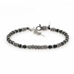 Bracciale Uomo Argento Stella Del Mattino Agata Nera