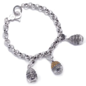 Bracciale componibile morbido con charms Cupola in argento