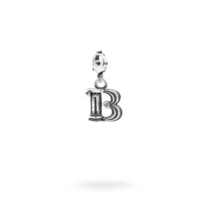 Charm Lettera B Moschettone Argento
