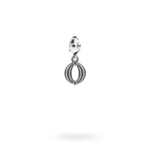 Charm Lettera O Moschettone Argento Invecchiato