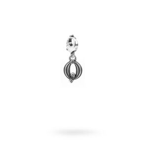 Charm Lettera Q Moschettone Argento Invecchiato