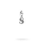 Charm Lettera S Moschettone Argento Invecchiato