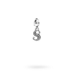Charm Lettera S Moschettone Argento Invecchiato