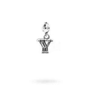 Charm Lettera Y Moschettone Argento Invecchiato