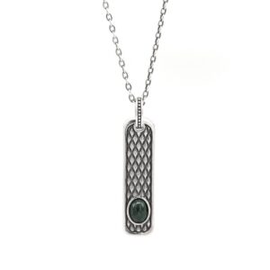 Collana Uomo Serpente Malachite Argento