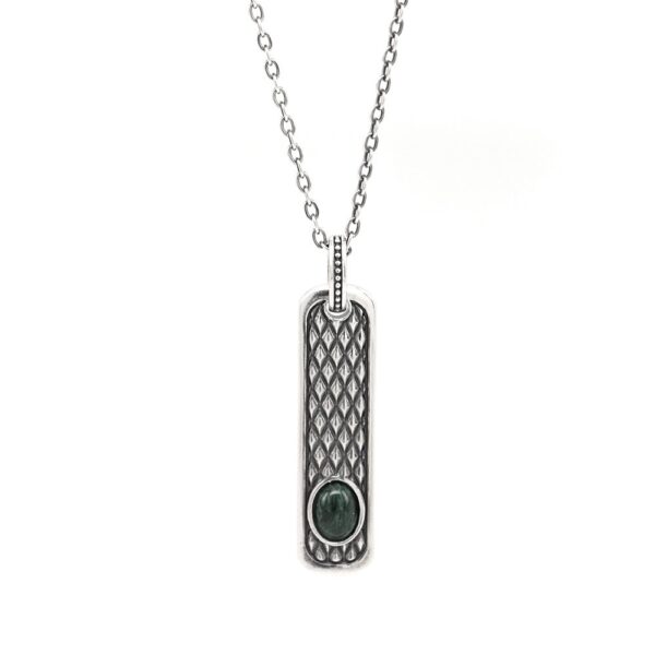 Collana Uomo Serpente Malachite Argento