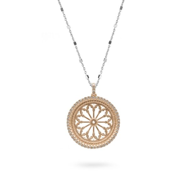 Collana Rosone Cattedrale San Donato Pinerolo rosé Torino argento Ellius
