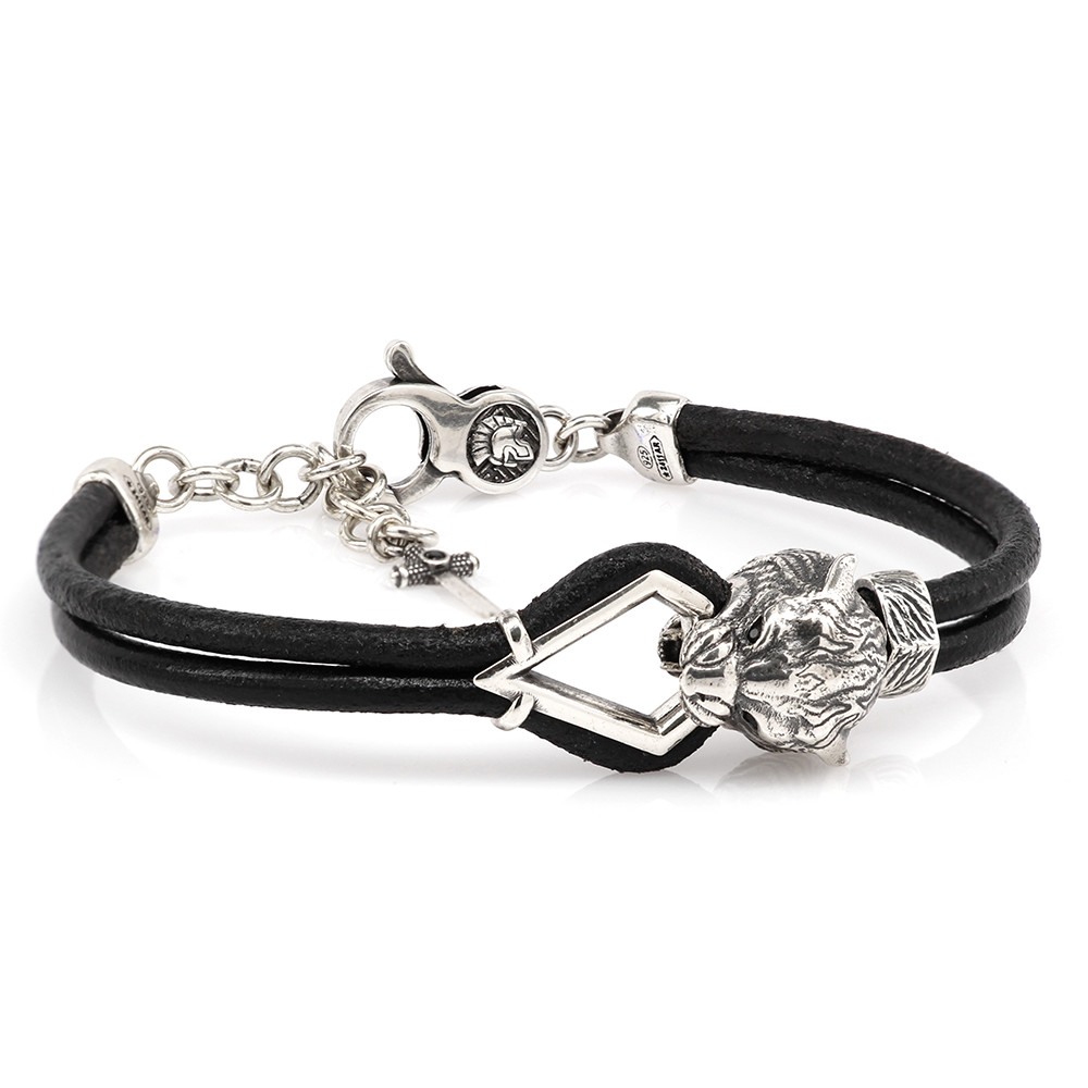 Bracciale Pantera Liscia Pelle