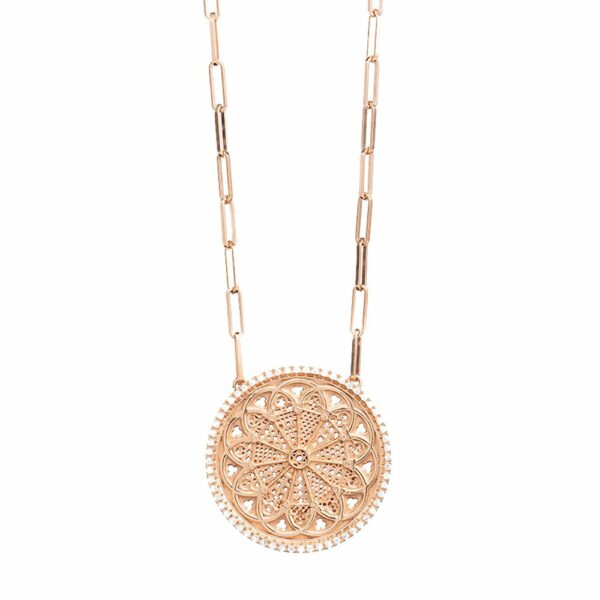 collana rosone troia RS grande maglia larga gioielli argento ellius