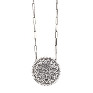 collana rosone troia RV grande doppio giro gioielli argento ellius