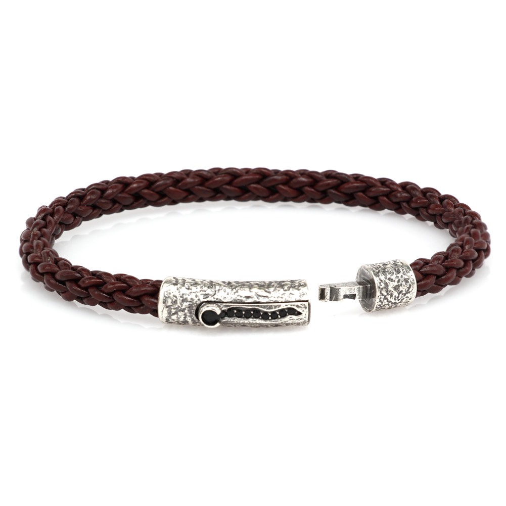 bracciali vulcano argento pelle
