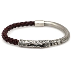 bracciale vulcano scubidu pelle argento