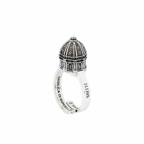 Anello Cupola Minimal Superga Torino argento ellius