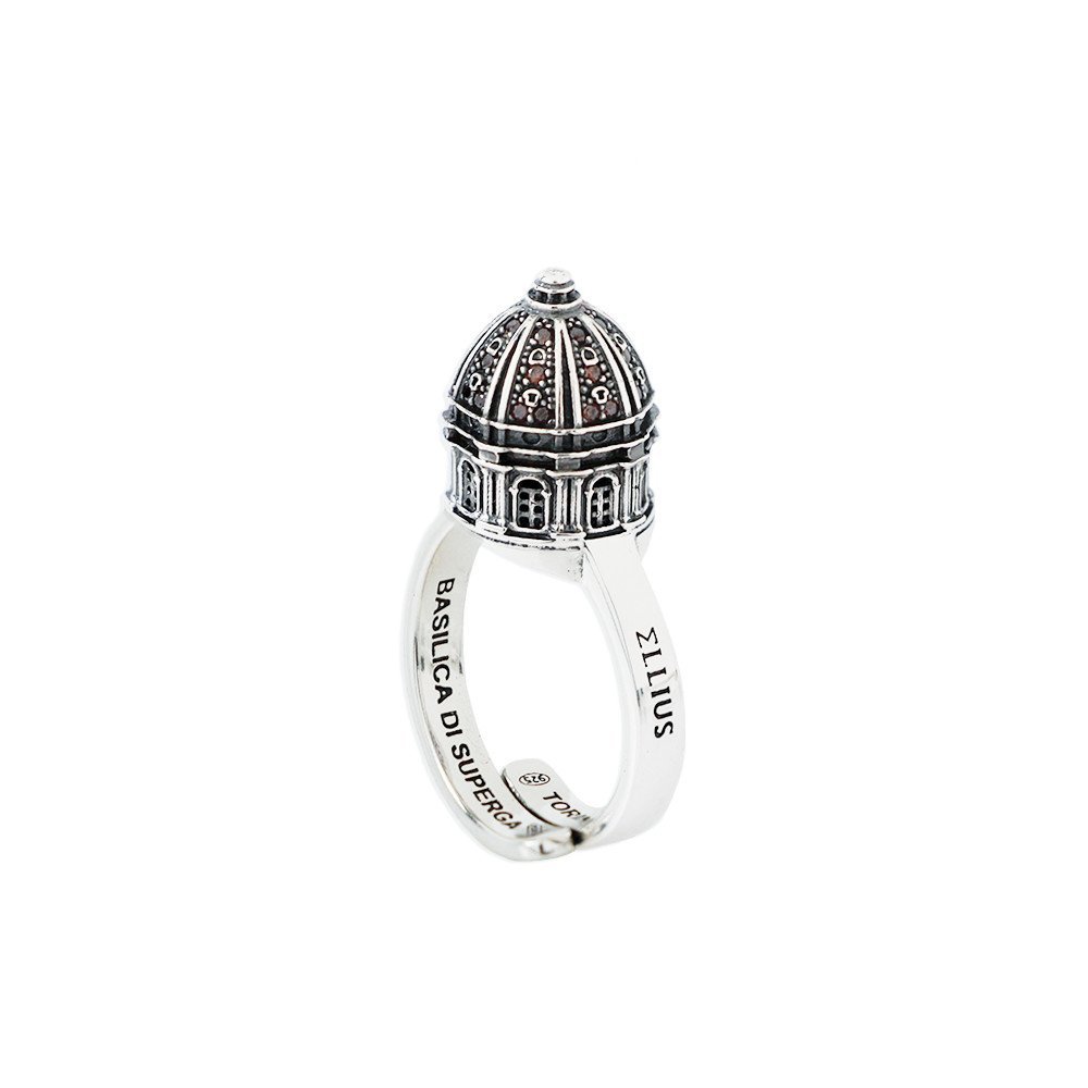 Anello Cupola Minimal Superga Torino argento ellius