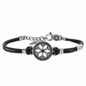 Bracciale Rosone Addolorata Castelpetroso gioielli argento pelle Ellius
