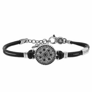 bracciale rosone moschea mecca gioielli ellius uomo argento pelle