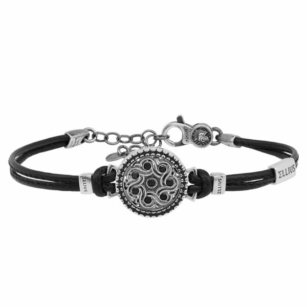 bracciale rosone moschea mecca gioielli ellius uomo argento pelle