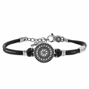 bracciale rosone san pietro tuscania viterbo ellius uomo gioielli argento pelle