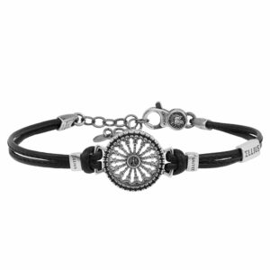 Bracciale Rosone Santa Maria Assunta Siena Gioielli argento pelle ellius uomo