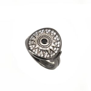 Anello Natività Donna pietre bianche gioiello argento Ellius