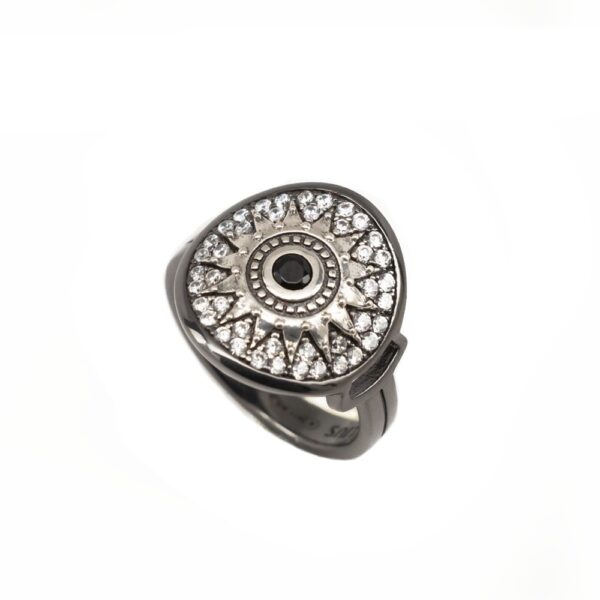 Anello Natività Donna pietre bianche gioiello argento Ellius