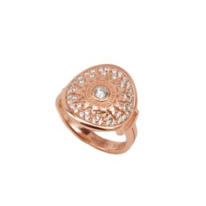 Anello Natività Donna rose pietre bianche gioiello argento Ellius
