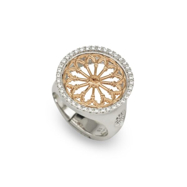 Anello Rosone Cattedrale San Donato Pinerolo rosè Torino argento Ellius