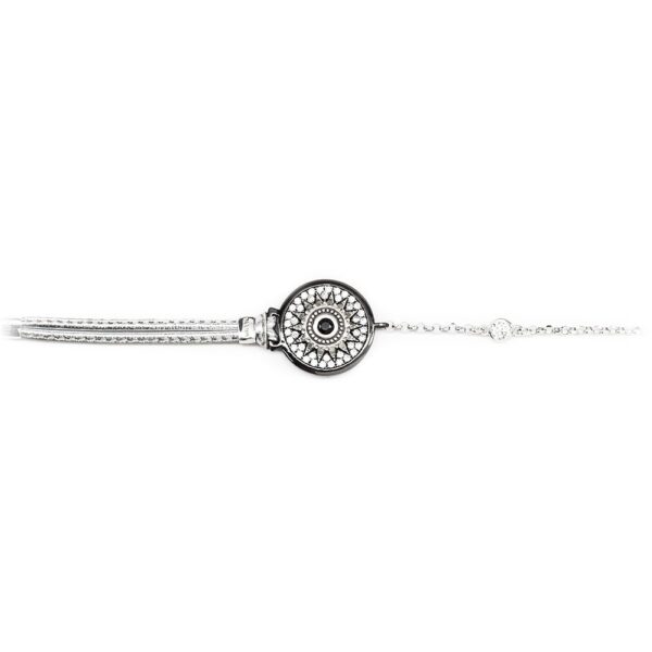 Bracciale Natività pelle argento donna gioielli argento Ellius centrale