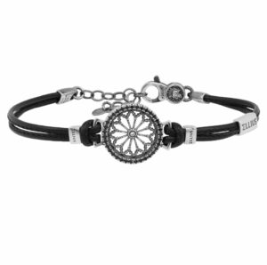 Bracciale Rosone Cattedrale San Donato Pinerolo Torino argento pelle Ellius