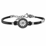Bracciale Rosone Duomo Arezzo pelle gioielli argento Ellius