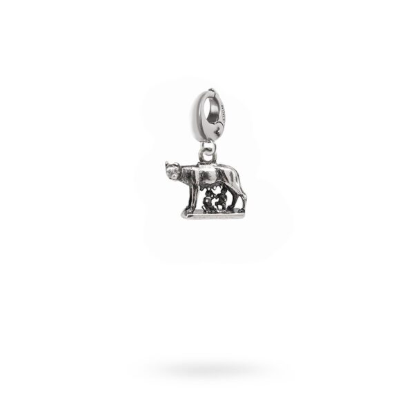 Charm Mitologia Lupa Capitolina gioielli argento Ellius moschettone