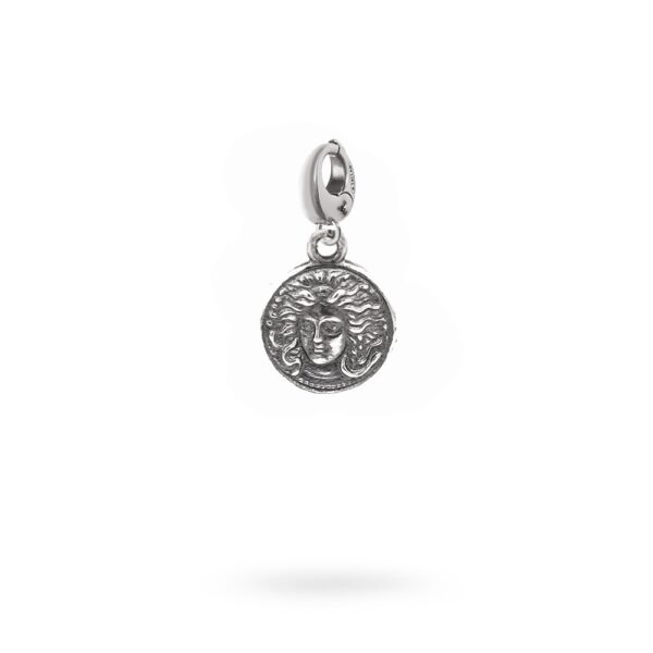Charm Mitologia Medusa gioielli argento Ellius moschettone