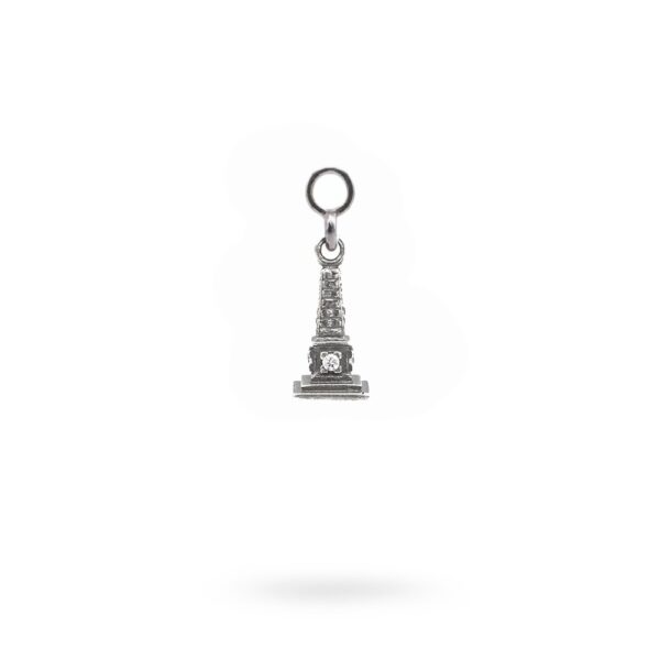 Charm Mitologia Obelisco pietra bianca gioielli argento Ellius orecchino