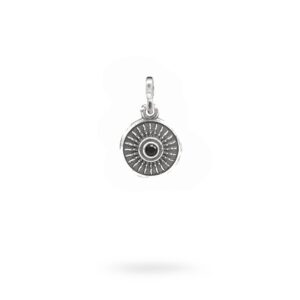 Charm Mitologia Scudo pietra nera gioielli argento Ellius maglina