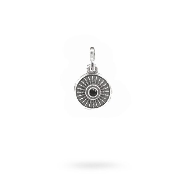 Charm Mitologia Scudo pietra nera gioielli argento Ellius maglina