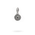Charm Mitologia Scudo pietra nera gioielli argento Ellius moschettone