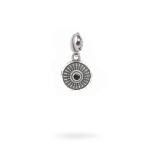 Charm Mitologia Scudo pietra nera gioielli argento Ellius moschettone