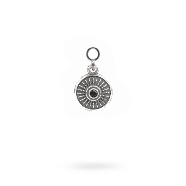 Charm Mitologia Scudo pietra nera gioielli argento Ellius orecchino