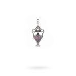 Charm Mitologia Unguentario pietre viola gioielli argento Ellius maglina