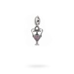 Charm Mitologia Unguentario pietre viola gioielli argento Ellius moschettone