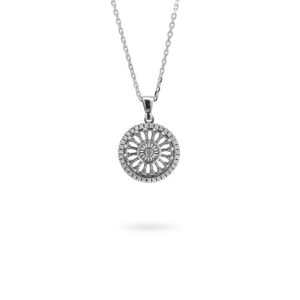 Collana Minimal Rosone Basilica Matera argento Ellius