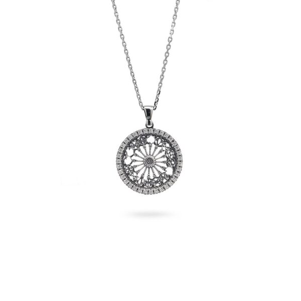 Collana Minimal Rosone Cattedrale Otranto argento Ellius