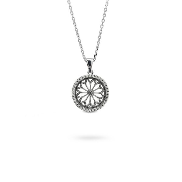 Collana Minimal Rosone Cattedrale San Donato Pinerolo Torino argento Ellius