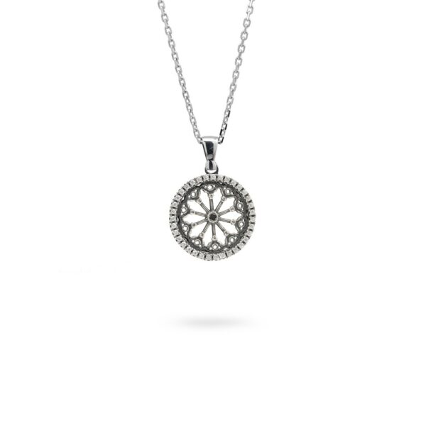 Collana Minimal Rosone Duomo di Arezzo argento Ellius