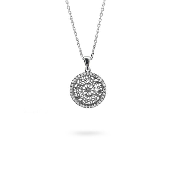 Collana Minimal Rosone Natività Vergine Duomo Milano argento Ellius